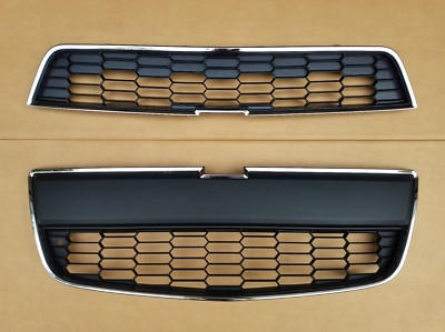 2PC Set 2012-2016 CHEVY SONIC SEDAN Front Bumper Upper Lower Grille NEW ...