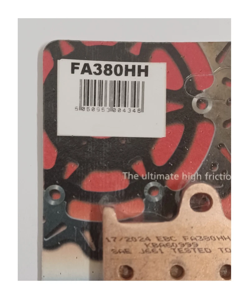 Pastillas de freno de disco delanteras y traseras sinterizadas EBC para Yamaha YZF R6 (2005 a 2016) Foto 4 de 4