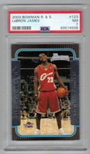 2003-04 BOWMAN ROOKIES & STARS ROOKIE RC LeBRON JAMES #123 PSA NM 7 SWEET!