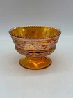 Vintage Northwood Marigold Carnival Glass Grape And Cable Footed Dessert Dish