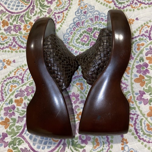Mootsies Tootsies Platform Heels Chunky 90s Y2K Grunge Shoes Brown Sandal Size 7 - Picture 7 of 11