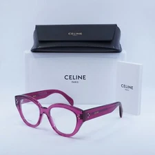 CELINE CL50132I 081 Transparent Cherry 51mm Eyeglasses New Authentic
