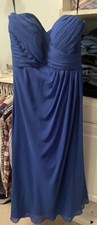 Bill Levkoff Royal Blue Strapless Flowy Formal Gown Size 14
