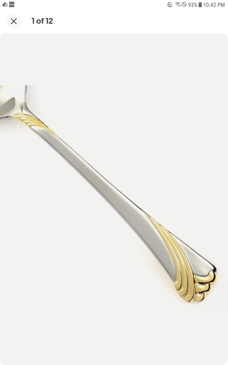 Lenox KELLY GOLD Accent Stainless 18/8 Korea/Japan Large place spoon Flatware