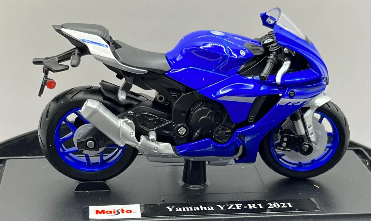 Yamaha YZF R1 2021 in blue 1 18 scale motorbike model from Maisto MAi39300Y