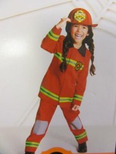 Kids' Firefighter Halloween Costume Jacket Pants and Hat Size Medium 8-10