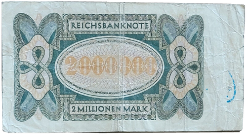DEUTSCHLAND 2000 000 MARK REICHSBANKNOTE 1923 SEHR SELTEN KEINE RESERVE - Bild 2 von 2