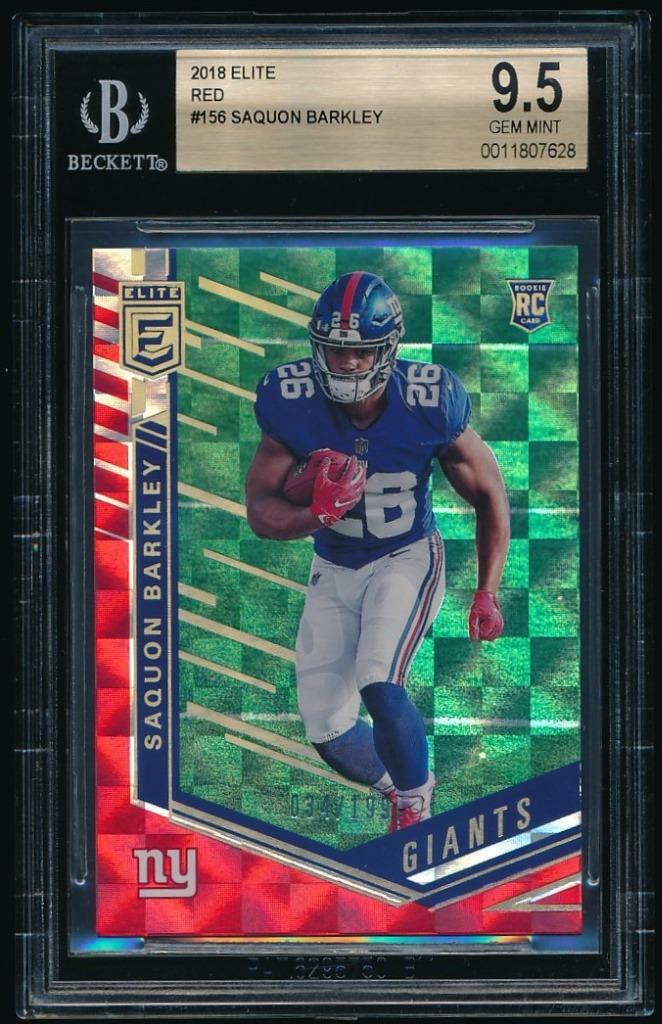 2018 Elite SAQUON BARKLEY Red RC /199 *Giants* BGS 9.5