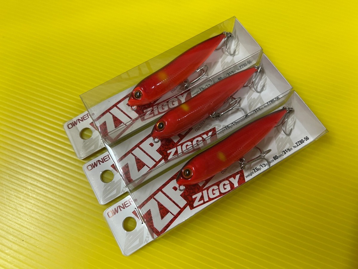 Three Owner Cultiva Zip N Ziggy ZZ80-56 Red Shiner Japan Topwater