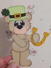 Paper piecing, scrapbook, St Patrick's Day, Holiday, Green Vibe, Bear, Lucky Day