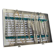 Soft Tissue Dental Kit 12 Pcs Micro Surgery Tools with Cassette , Forceps OROAX