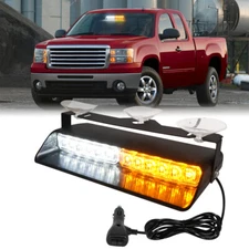 1x Dash Emergency Strobe Lights Hazard Flashing Warning Traffic Amber/White
