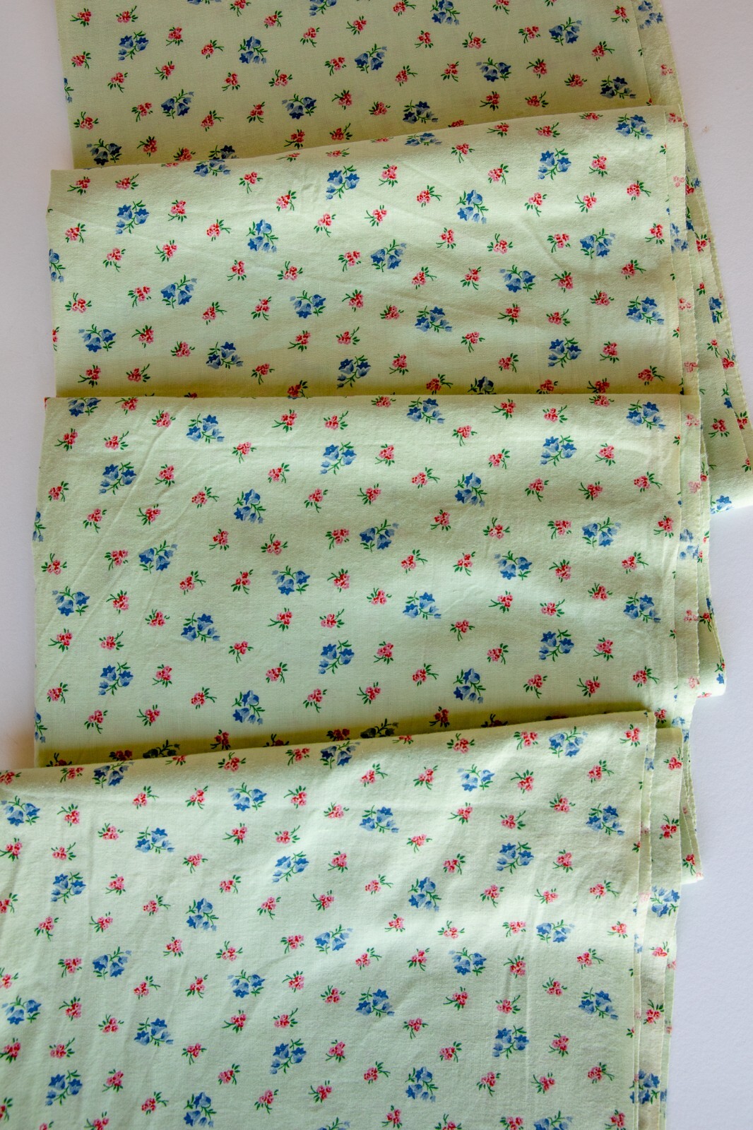 Authentic 1920s-30's Quilt/Ditsy Dress Fabric Cotton-Pale Green-Flowers 30"W-BTY