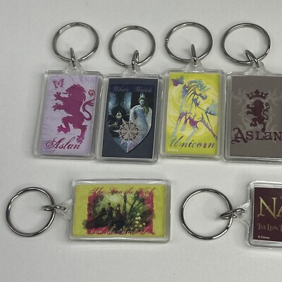 NOS Vintage NARNIA Disney Walden Keychain Lot Of 7 Key Rings Lion