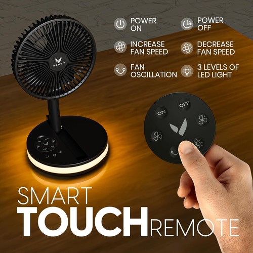 Compact Wireless Battery Fan with 4 Speeds & Carry Case - Ideal for Travel - Picture 6 of 11