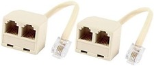 RJ11 Telephone Splitter 2 Pack, 6P4C 1 to 2 Way Line Splitter Adapter, Dual F...