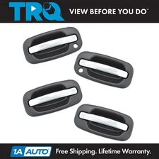 TRQ Chrome/Black Exterior Outer Door Handle Set for Silverado Escalade Pickup