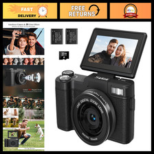 64MP 5K Digital Camera - Auto-Focus Vlogging, 3" Flip Screen, 18X Zoom, Anti-Sha