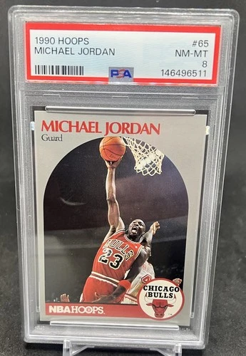 1990-91 NBA Hoops Michael Jordan #65 PSA 8 Base Chicago Bulls Basketball Card