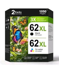 2PK For HP 62 XL Black And 62XL Color Ink Cartridges For Envy 7640 7645 5660