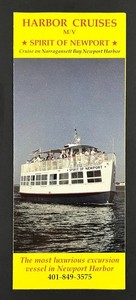 1990s Newport Harbor Rhode Island Narragansett Cruises Vintage Travel Brochure