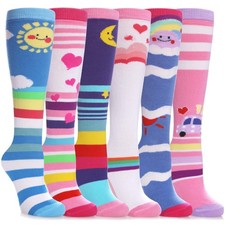 Kids Girls Knee High Socks Crazy Funny Gift Novelty Soft Cute Animal Dress Lo...