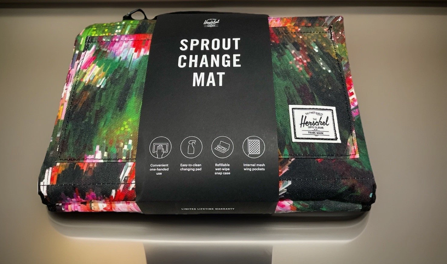 Herschel Supply Co. Baby Sprout Change Mat Black Watercolor Floral Design
Opens in a new window or t