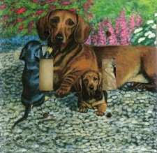 Dachshund Art Printed on a Double Toggle light switch plate, made in USA