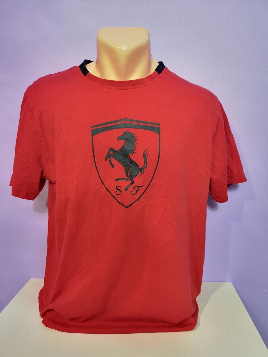 T-shirt Ferrari Phoenix95 Unisex, Manica Corta, In Tessuto Traspirante, Design Retro, Nero Taglia L