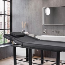 Heavy Duty Massage Bed Salon Table with Memory Foam for Physical Therapy, Black