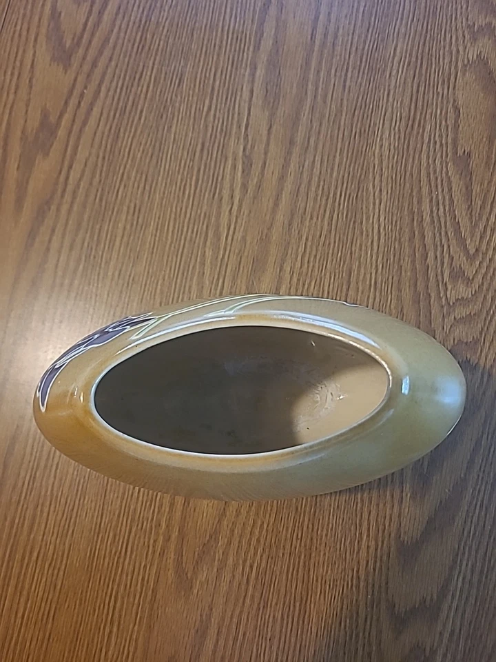 Jarrón de cerámica amarillo y púrpura Foto 3 de 4