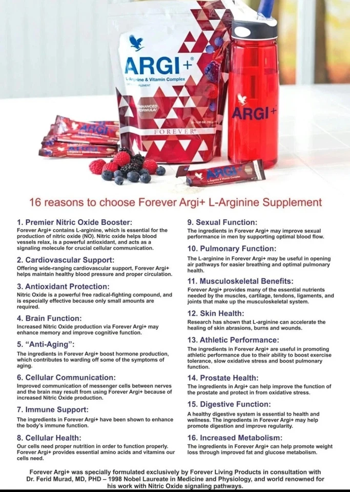 Forever Living ARGI+ with L-Arginine & Vitamins complex. KOSHER/HALAL-30 sachets - Image 4 of 4