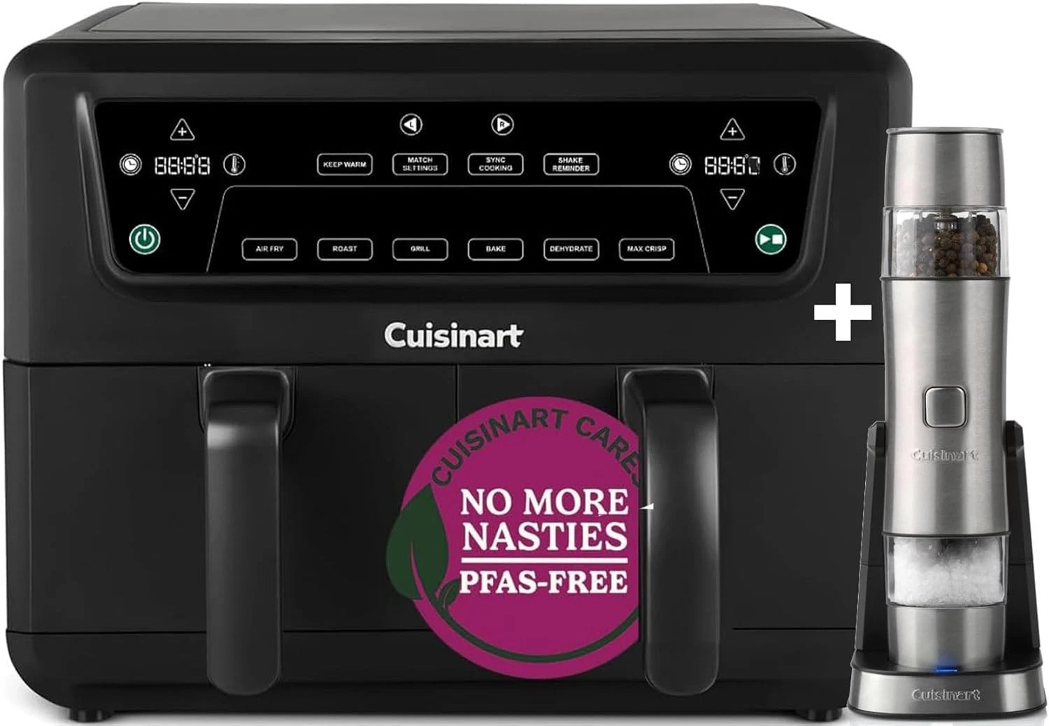 Cuisinart XXL 10.4L Air Fryer (2 x 5.2L) + Salt & Pepper Mill | PFAS Free