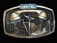 PG25120 VINTAGE 1970s CENTEL TELECOMMUNICATIONS COMPANY BELT BUCKLE