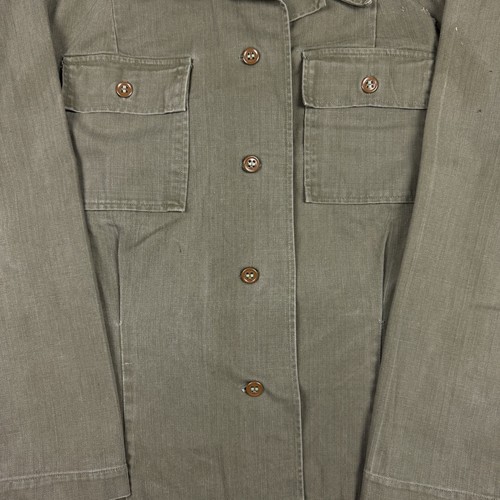 Vintage WW2 HBT US Army Women's Field Jacket Shirt Military Size Medium OD - Picture 2 of 7