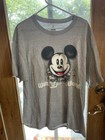 Disneyland Walt Disney World Mickey Mouse Front and Back Logo Gray T-Shirt Sz XL