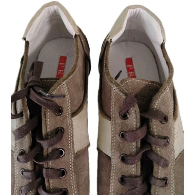 Car Shoe x Prada Suede Brown Two Tone Lace Up EU 40 US Womens 9