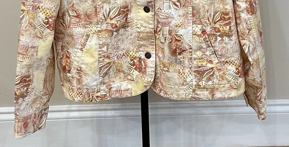 Chaqueta para mujer CHRISTOPHER & BANKS manga larga X-grande coloridos bolsillos botones Foto 3 de 4