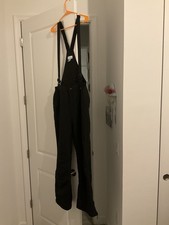 Slalom Men's Ski Pants Bibs Snow Snowmobile Sled Black Quality Sz L