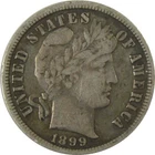 1899 S Barber Silver Dime F Fine Details 10c Coin SKU:CP1031