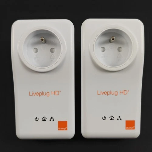 Lot 2 Prises Adaptateurs CPL Orange Liveplug HD+ / 200 Mbps Mbits/s