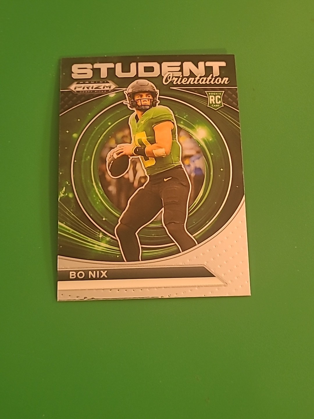 2024 Bo Nix Panini Prizm Draft Picks - Student Orientation Green Prizm #SO-BN