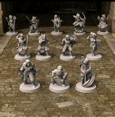 12 D&D RPG Miniaturen Konvolut unbemalt Fantasy Helden NPC Dungeons & Dragons A