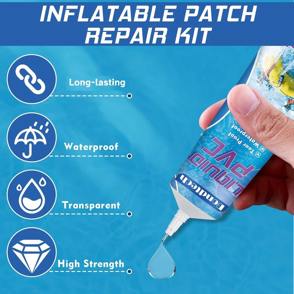 Pool Reparaturset PVC Vinyl-Kleber Patch Kit für Luftmatratze Whirlpools - 60ml - Bild 3 von 4