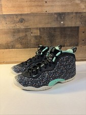 Youth 6.5 - Nike Little Posite One QS Foamposite Easter Black Green Pre-Owned