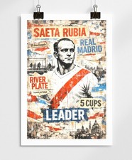 Di Stefano Saeta Rubia Real Madrid A4 Football Poster Print