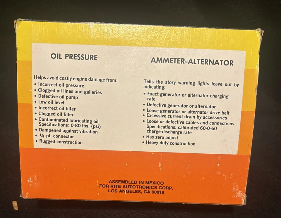 Nuevo De Colección RAC Amps Aceite Doble Calibre Set Años 70 Hotrod Accesorios Personalizados Medidores 940 Foto 2 de 3