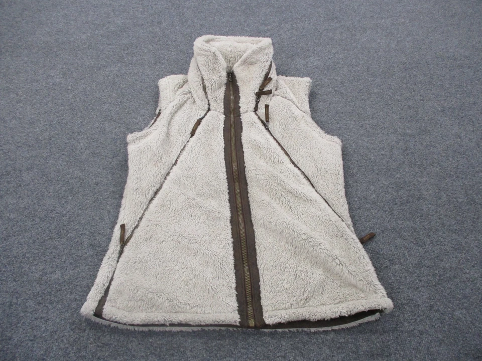 Kuhl Chaleco Chaqueta Mujer L Beige Vellón Difuso Senderismo Cremallera Aire Libre Camping