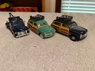 Superior/Ada Lot of 2 Die Cast Ford Woodies 1 diecast Chevy 1/32