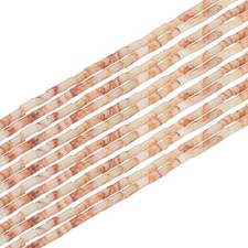 80Pcs Tube Beads, 4x2mm Cylinder Natural Stone Beads Loose Gemstone, Light Red